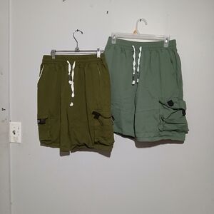 Men's Green Cargo Shorts. Buying 2 Pair NWOT. Size 30X8